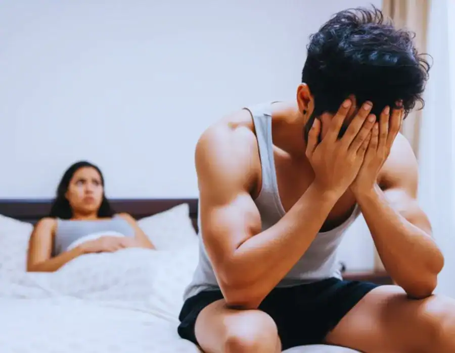 Image of upset man in need of erectile dysfunction treatment Suffolk